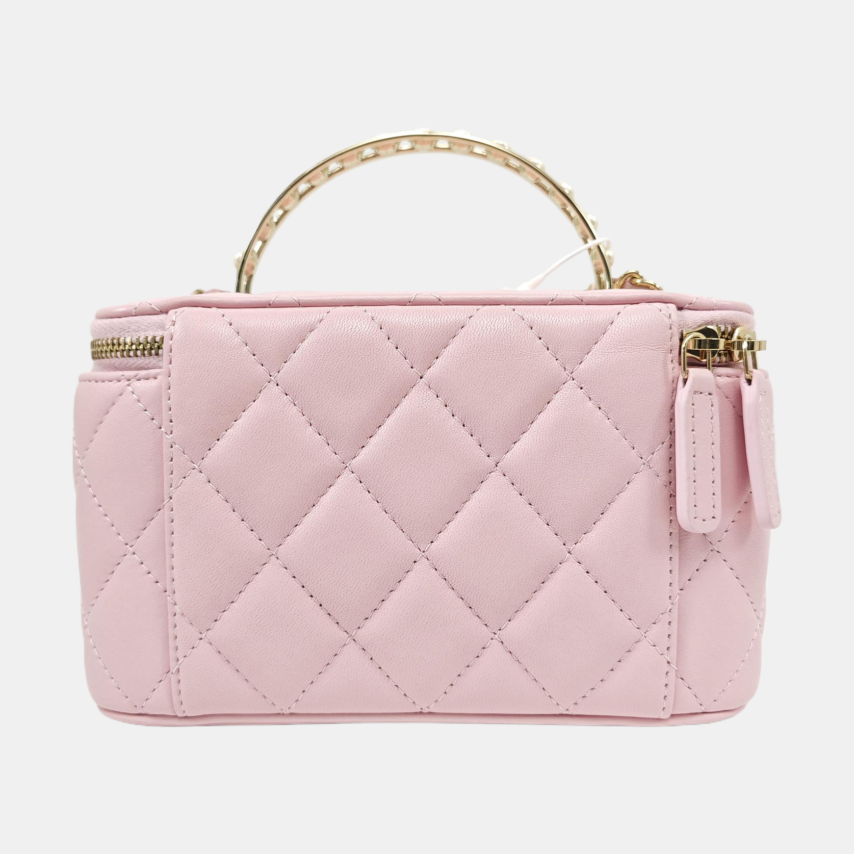 VANITY CASE Quilted Lambskin Pink