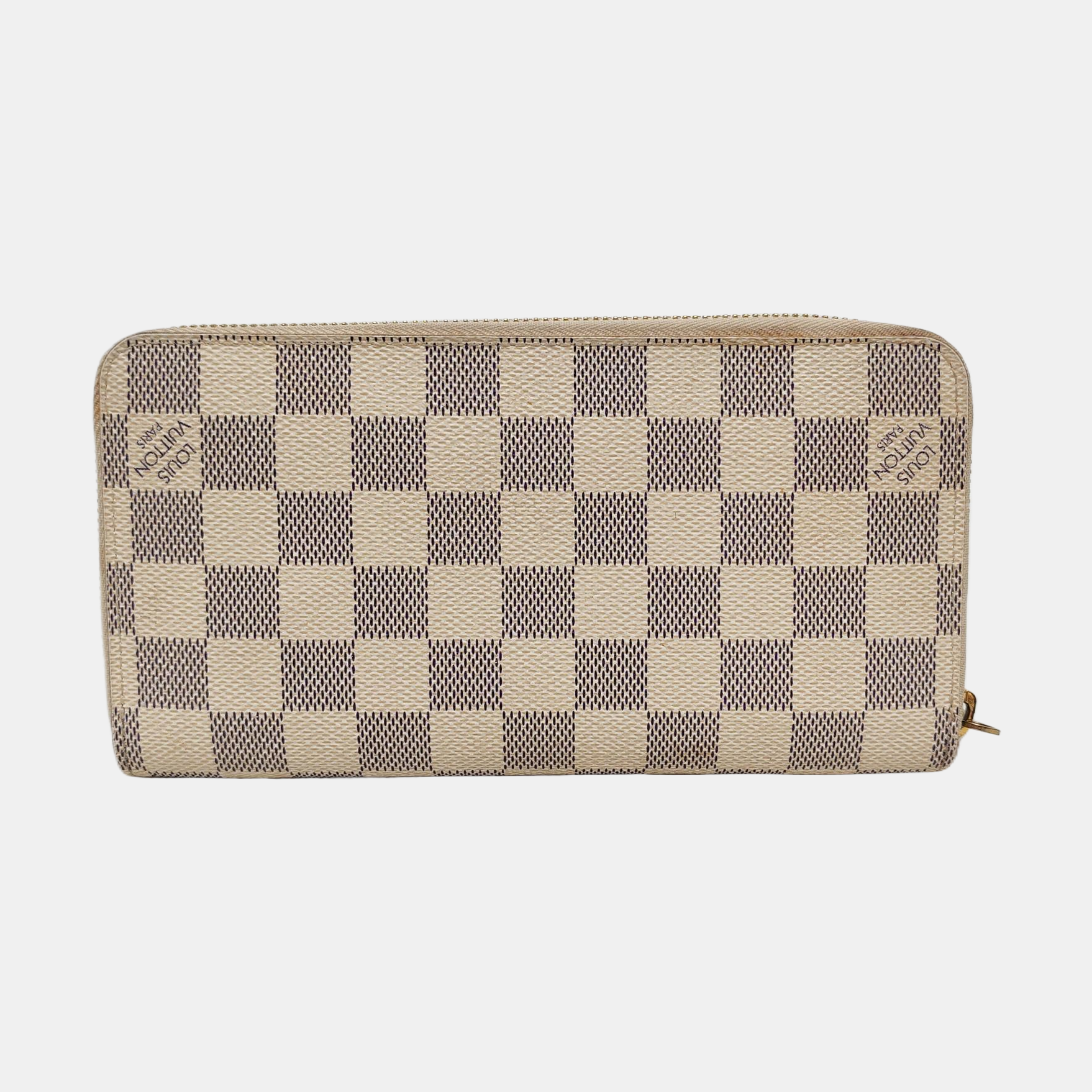 ZIPPY Damier Azur Coated Canvas White Wallet