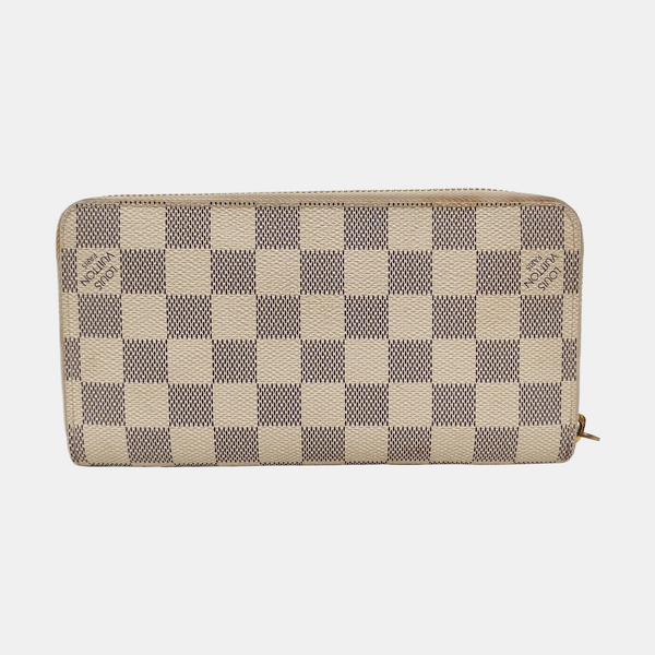 ZIPPY Damier Azur Coated Canvas White Wallet
