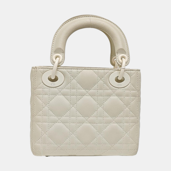 Lady Dior Mini Cannage Lambskin White