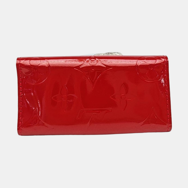 Monogram Patent Leather Key Pouch Red
