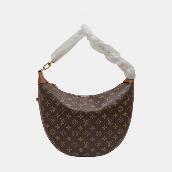 LOOP HOBO Monogram Coated Canvas Brown