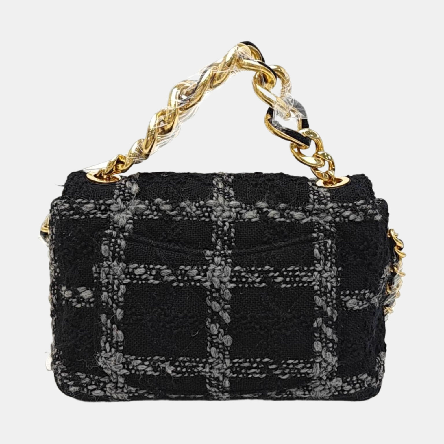 CHANEL 19 Small Quilted Wool Black