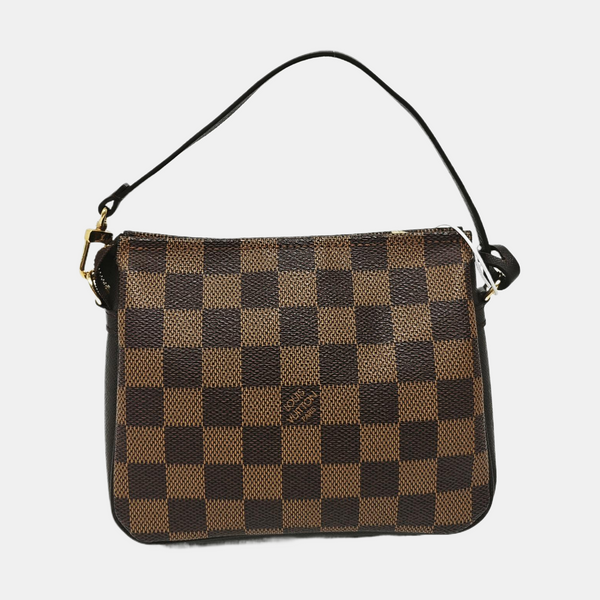 TROUSSE MAKE UP Damier Ebene Coated Canvas Brown