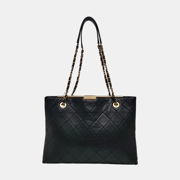 Large Quilted Lambskin Black