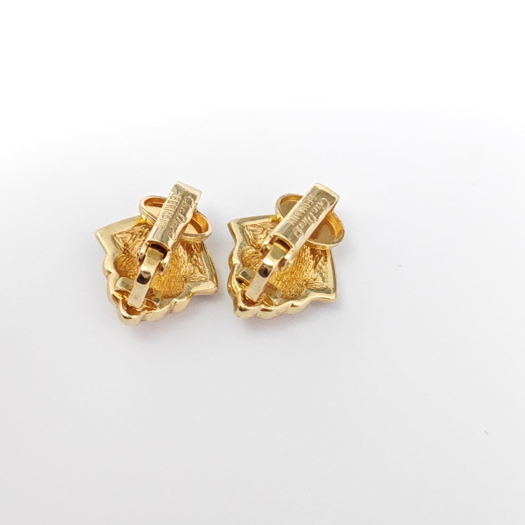 Twist Round Lab-Grown Diamond Gold Clip On Earrings
