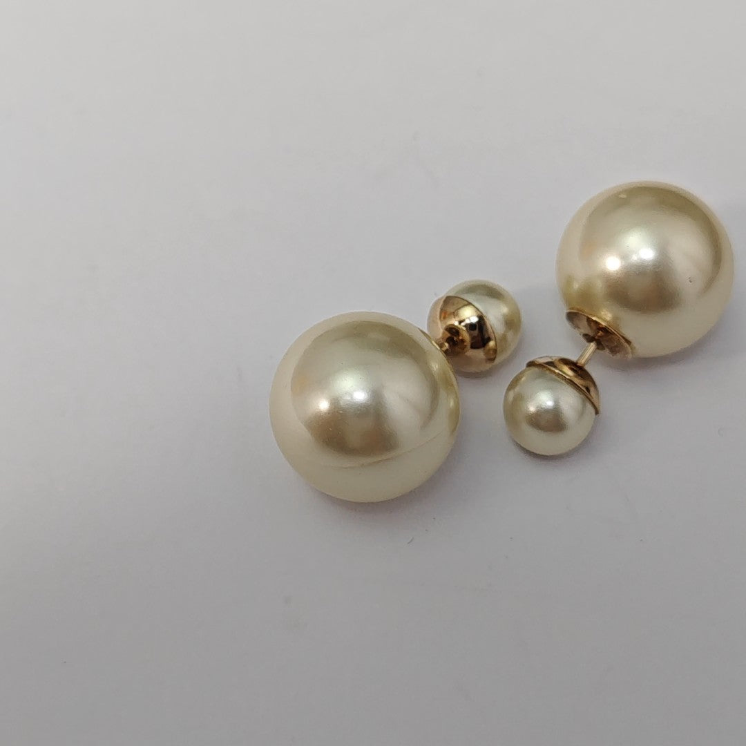 Dior Tribales Metal White Stud Earrings