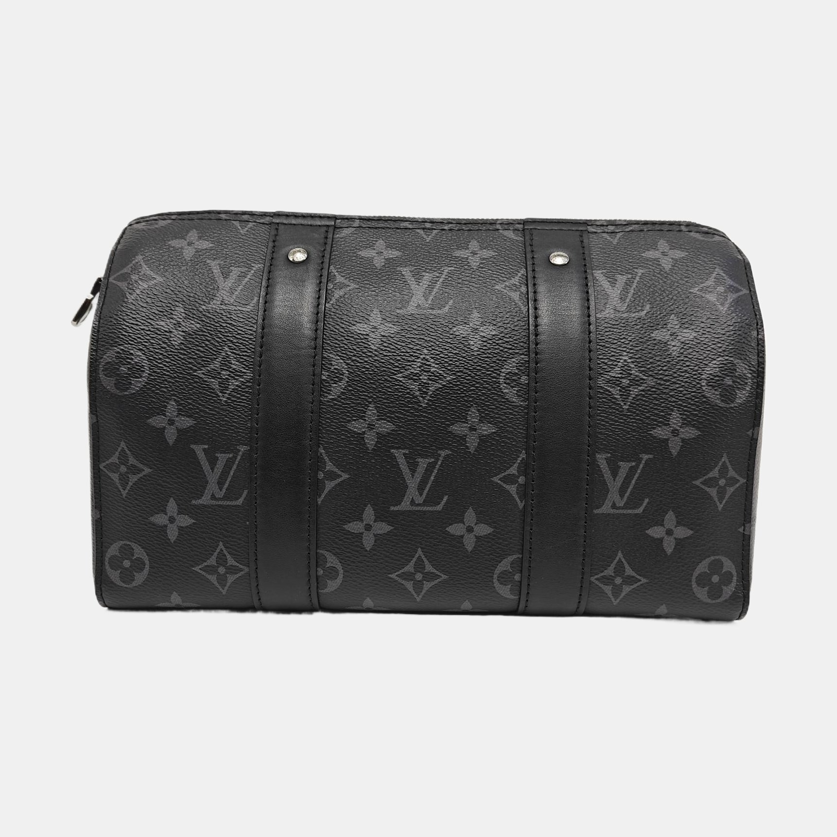 KEEPALL 25 Monogram Coated Canvas Black