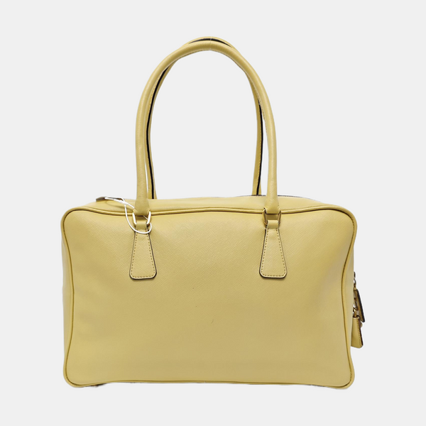 Saffiano Calfskin Top Handle Bag Yellow