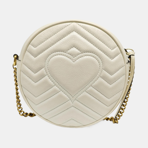 GG Marmont Mini Quilted Calfskin White