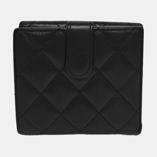 Authenticated pre-owned  CAMBON Quilted Calfskin Black Wallet - Wallet at Looply