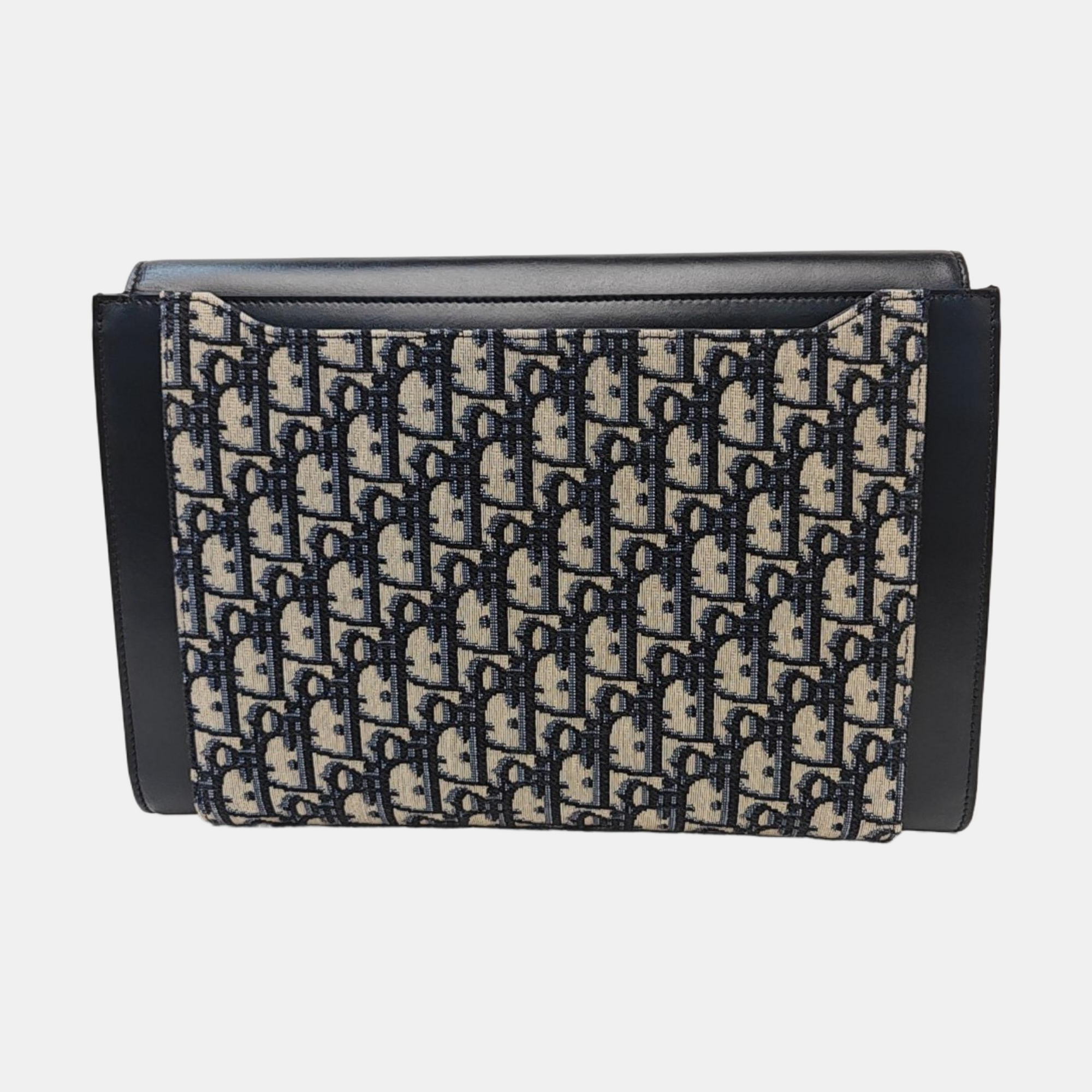 Oblique Canvas Clutch Blue