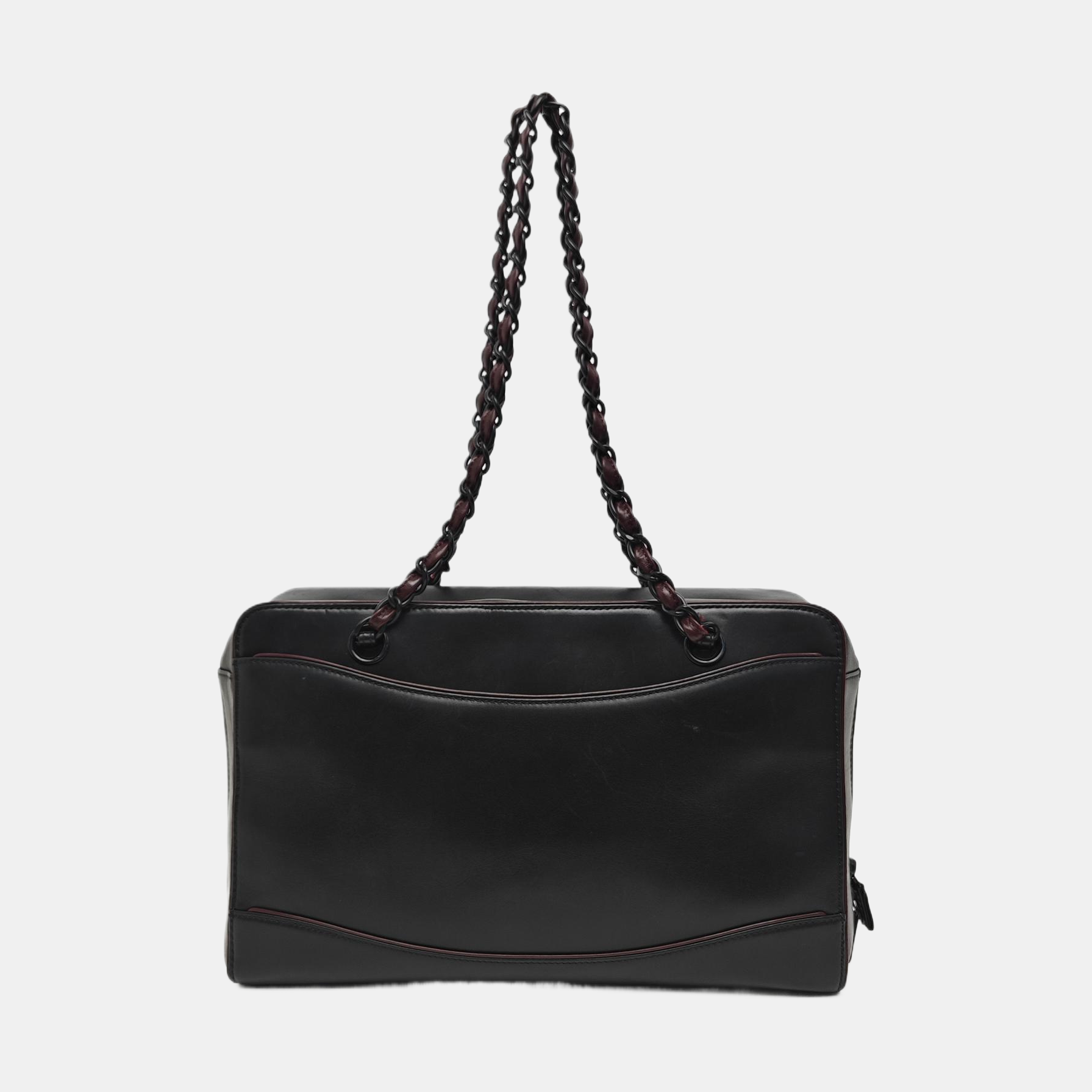 Calfskin Top Handle Bag Black