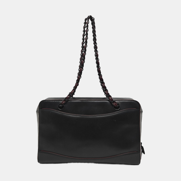 Calfskin Top Handle Bag Black