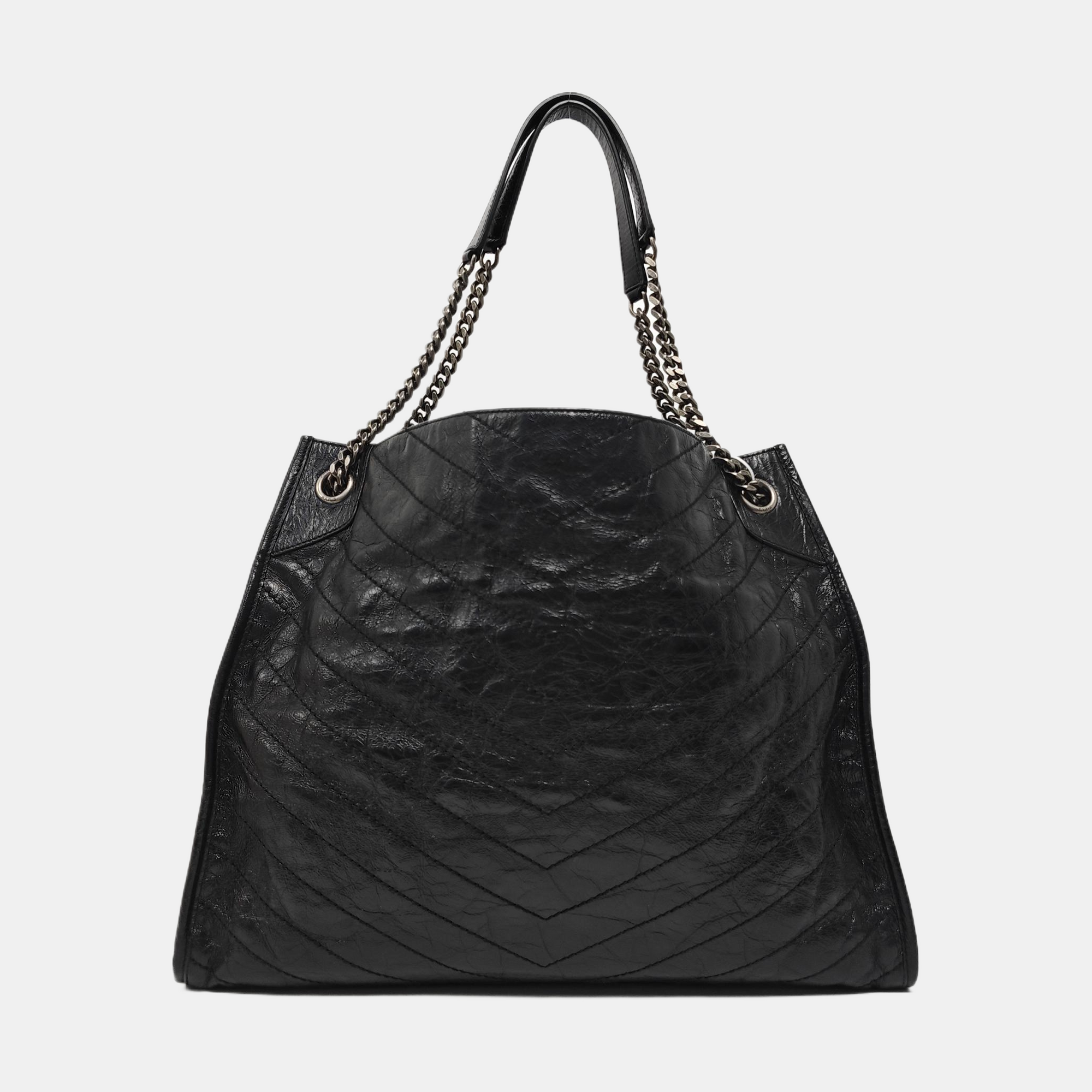 NIKI Chevron Calfskin Black