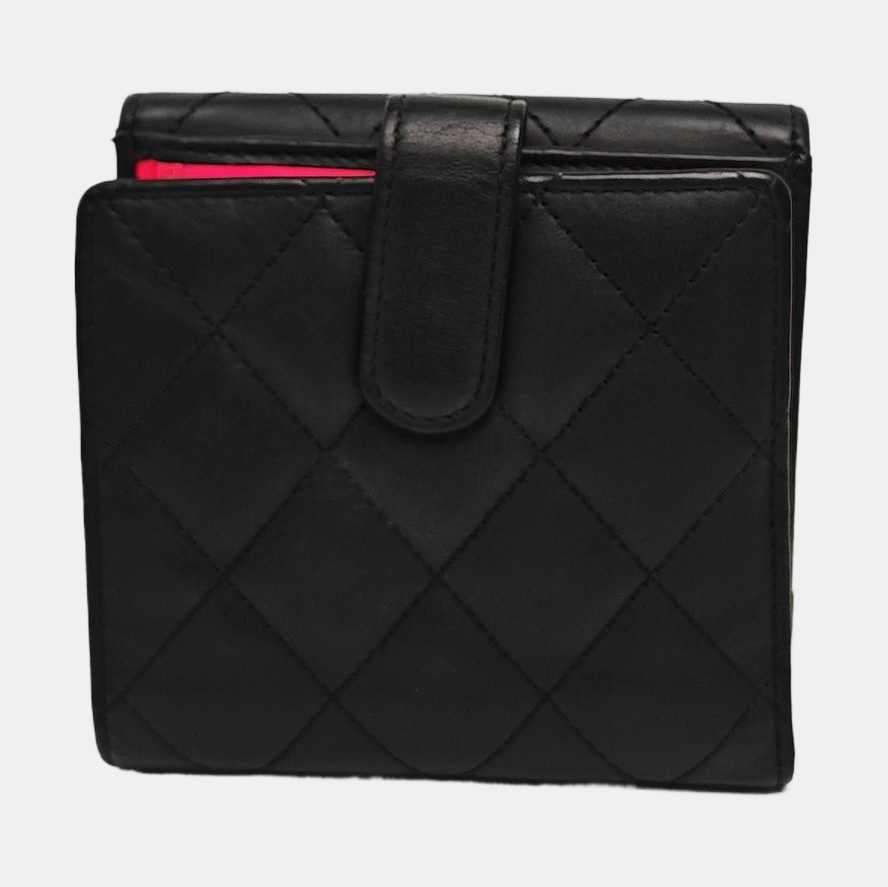 CAMBON Quilted Calfskin Black Wallet
