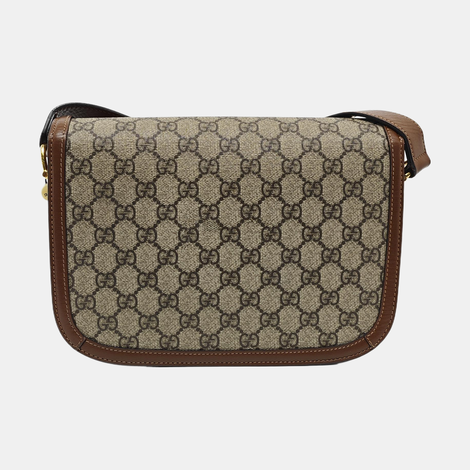 Horsebit 1955 Medium Monogram Coated Canvas Beige