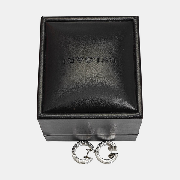 18k White Gold Silver Stud Earrings