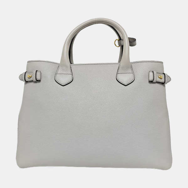 The Banner Medium Calfskin Gray