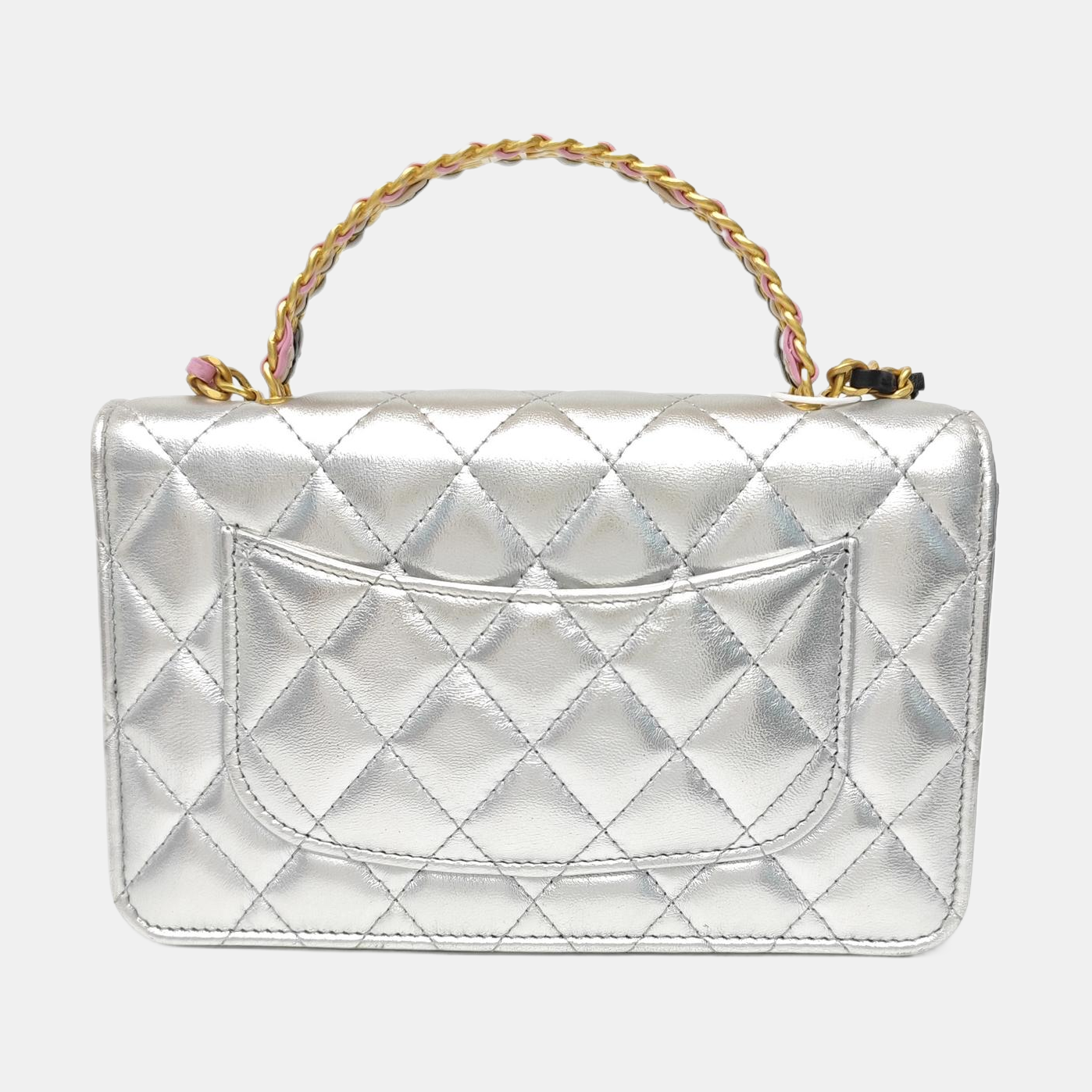 WOC Quilted Lambskin Silver
