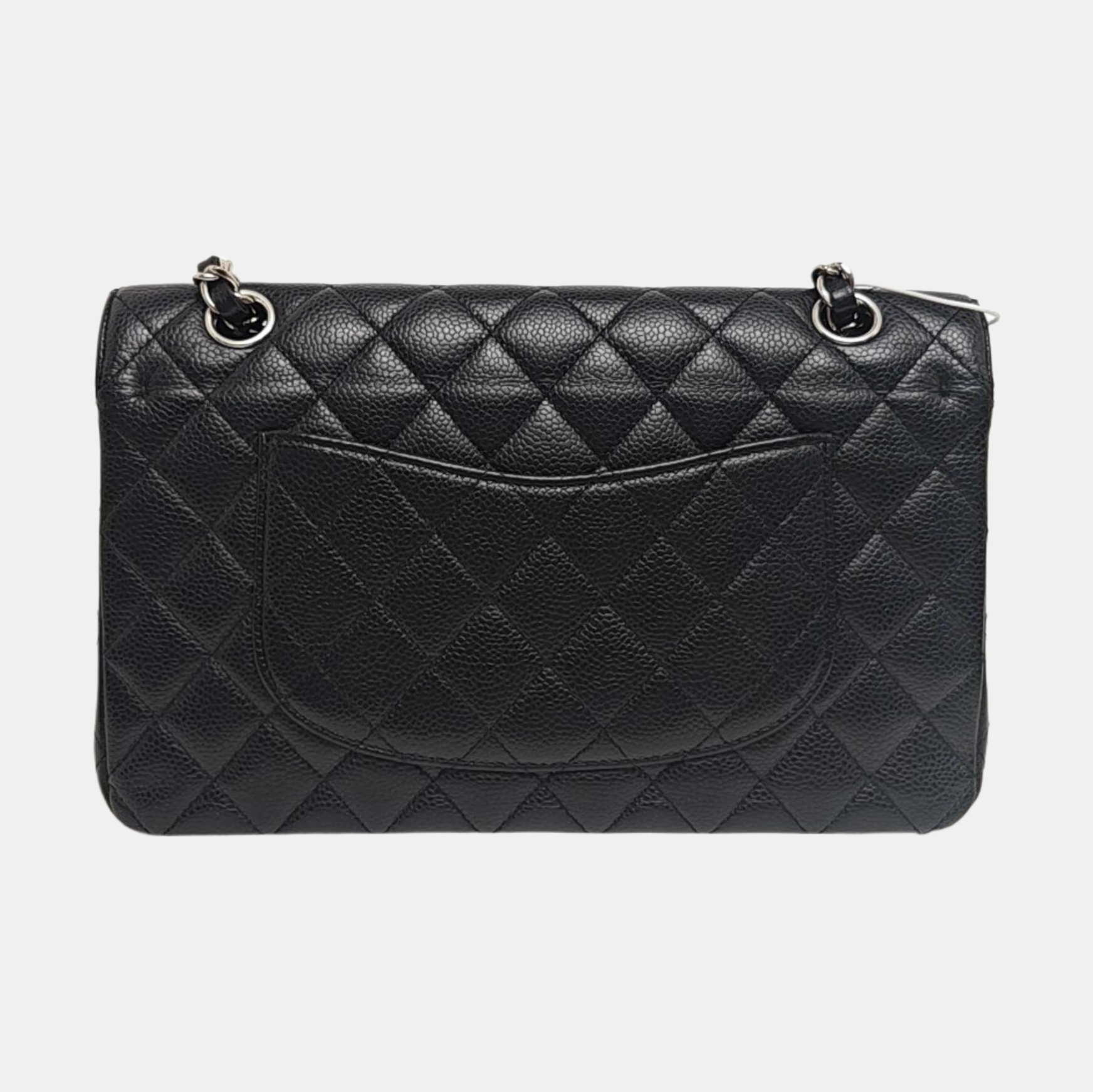 CLASSIC FLAP Medium Quilted Grained Calfskin Black