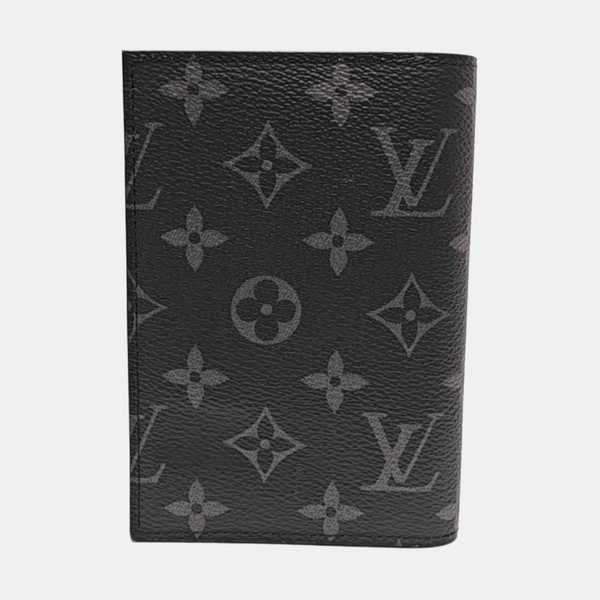 Monogram Coated Canvas Card Holder Gray