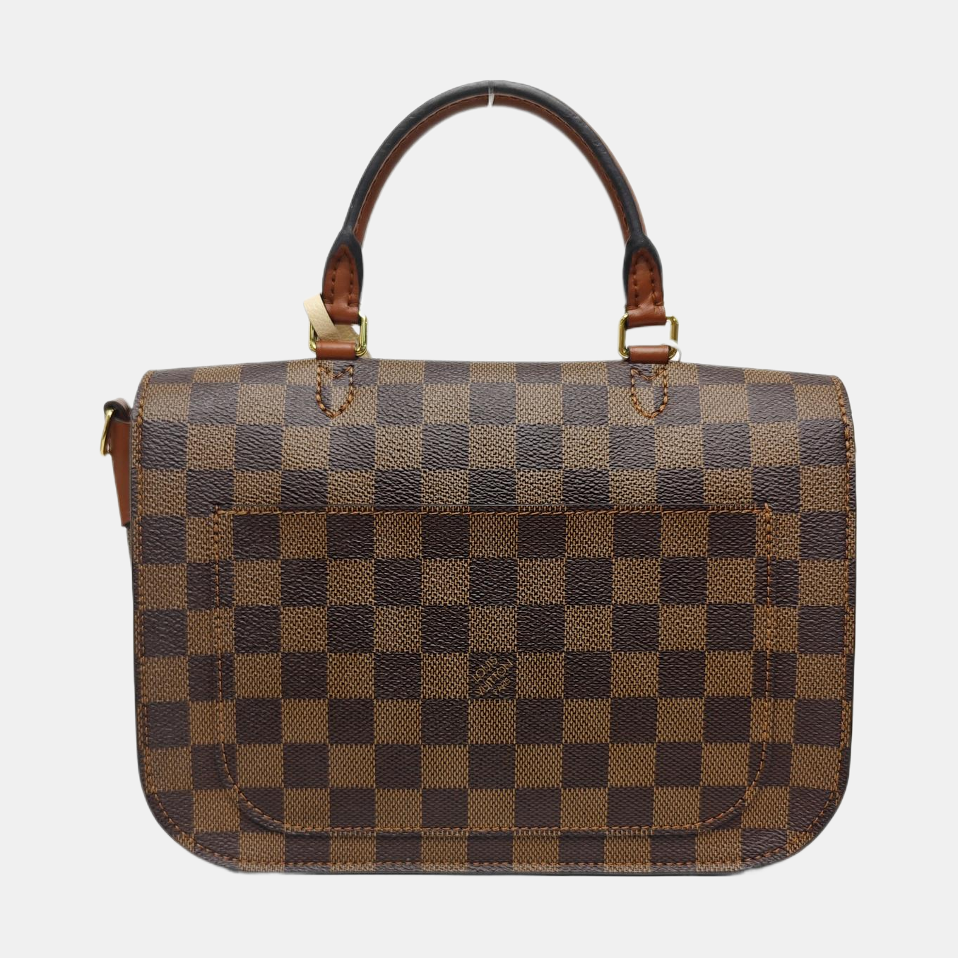 BEAUMARCHAIS Damier Ebene Coated Canvas Brown