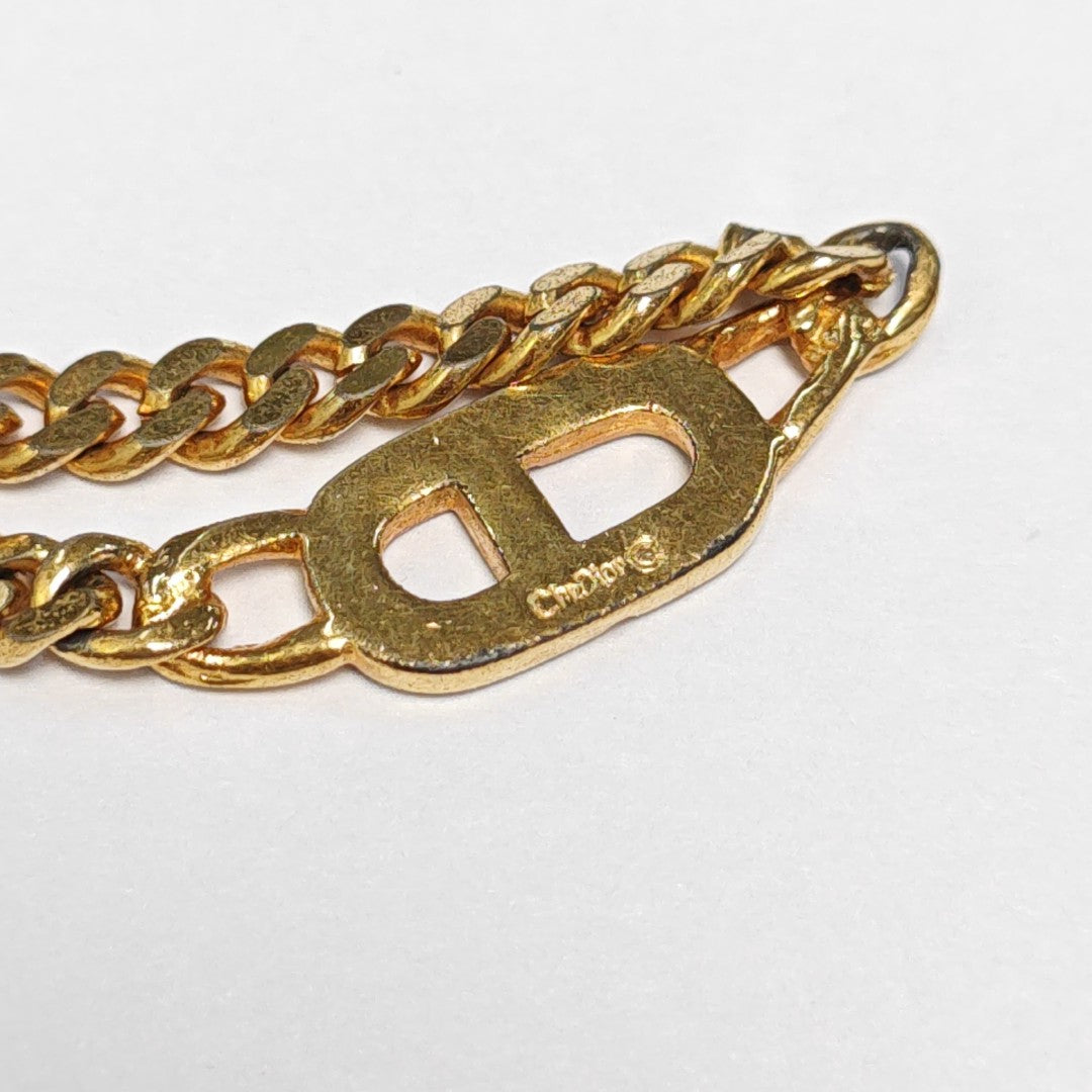 CD Navy Metal Gold Necklace