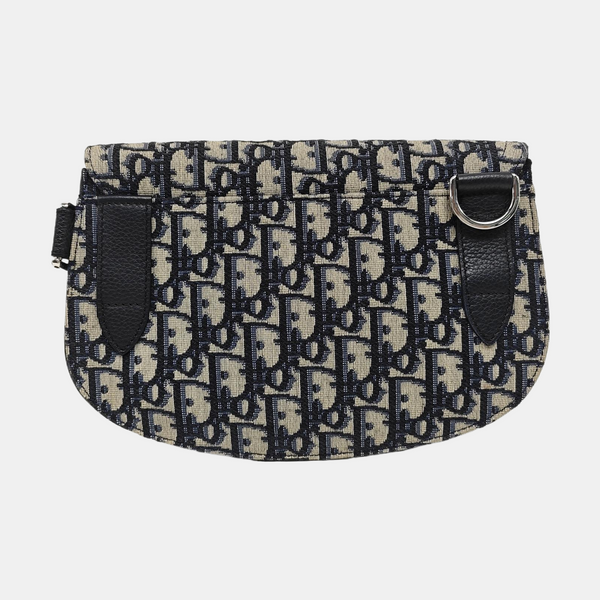 Saddle Medium Oblique Canvas Blue