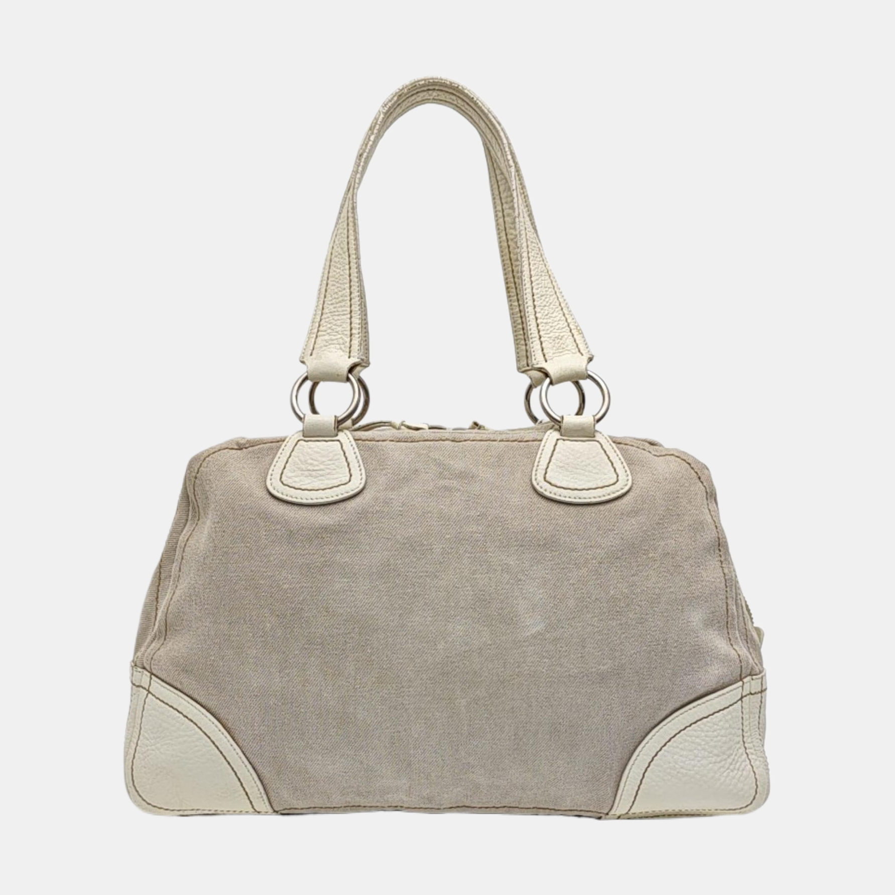 Canvas Top Handle Bag Beige