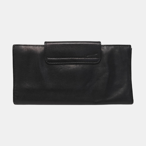 Gancio Calfskin Black Wallet