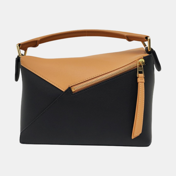 Puzzle Small Quilted Calfskin Black