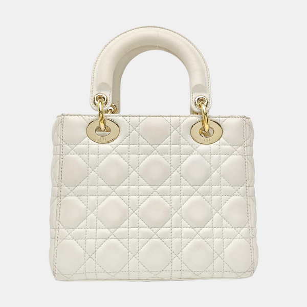 Lady Dior Small Cannage Lambskin White
