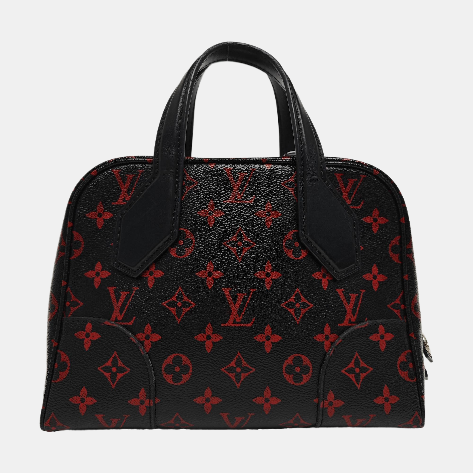 Monogram Coated Canvas Shoulder Bag Black