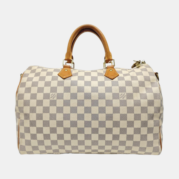 SPEEDY 35 Damier Azur Coated Canvas White