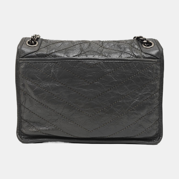 NIKI Medium Chevron Calfskin Gray