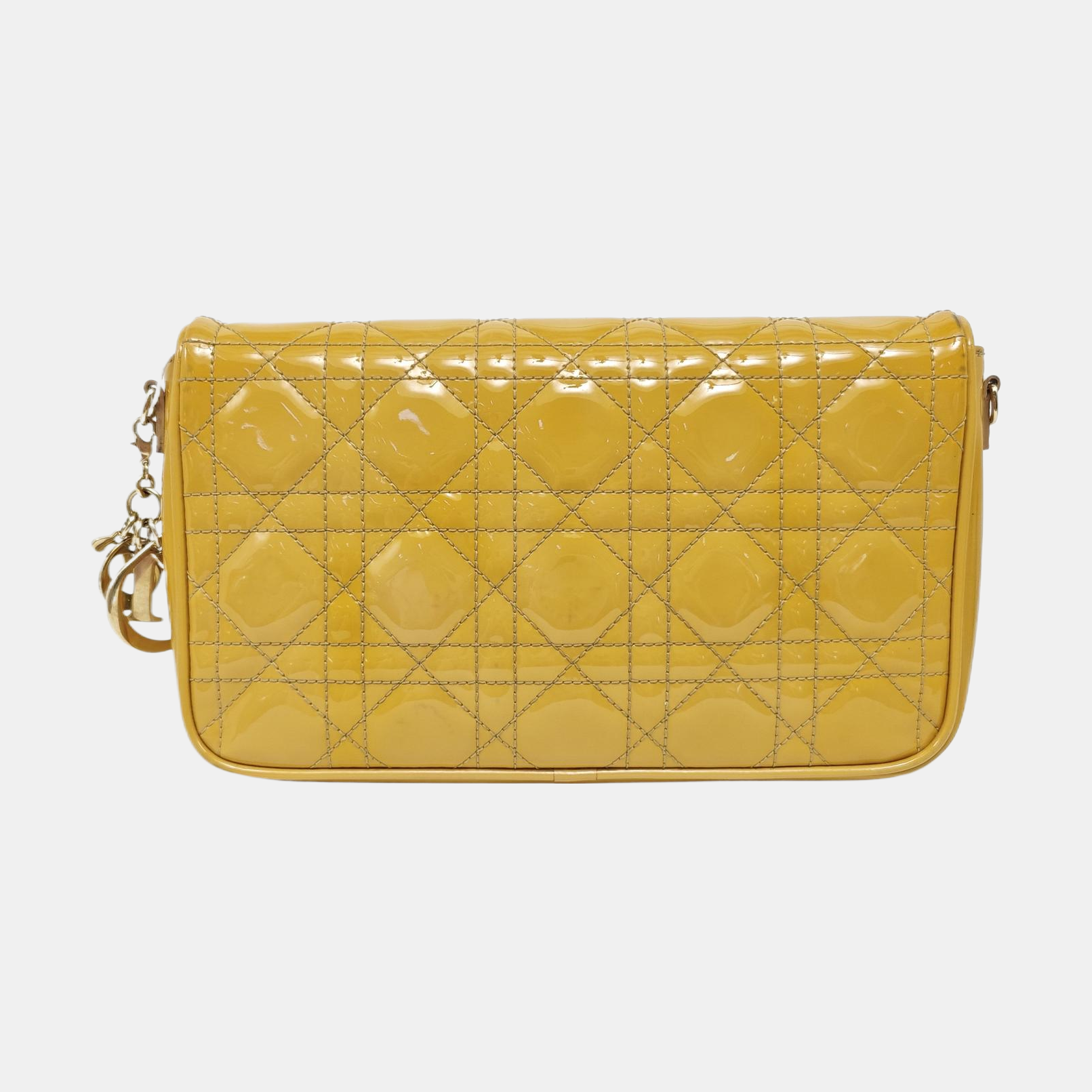 Lady Dior Small Cannage Patent Leather Yellow