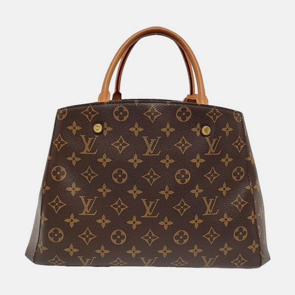 MONTAIGNE MM Monogram Coated Canvas Brown