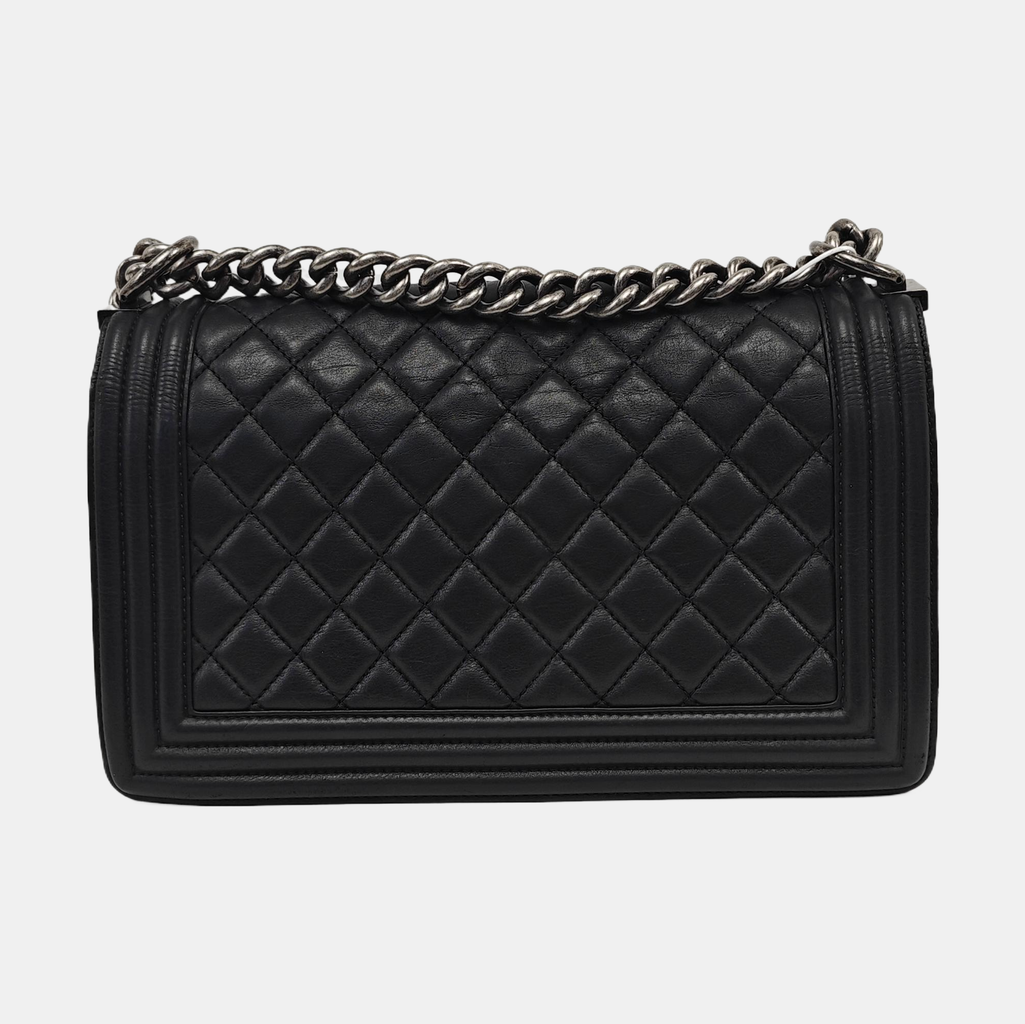 BOY CHANEL Quilted Calfskin Black