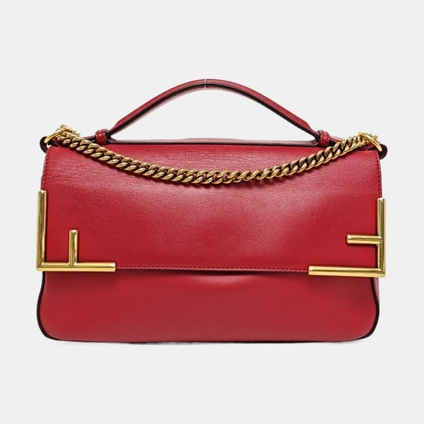 Coated Canvas Shoulder Bag Brown