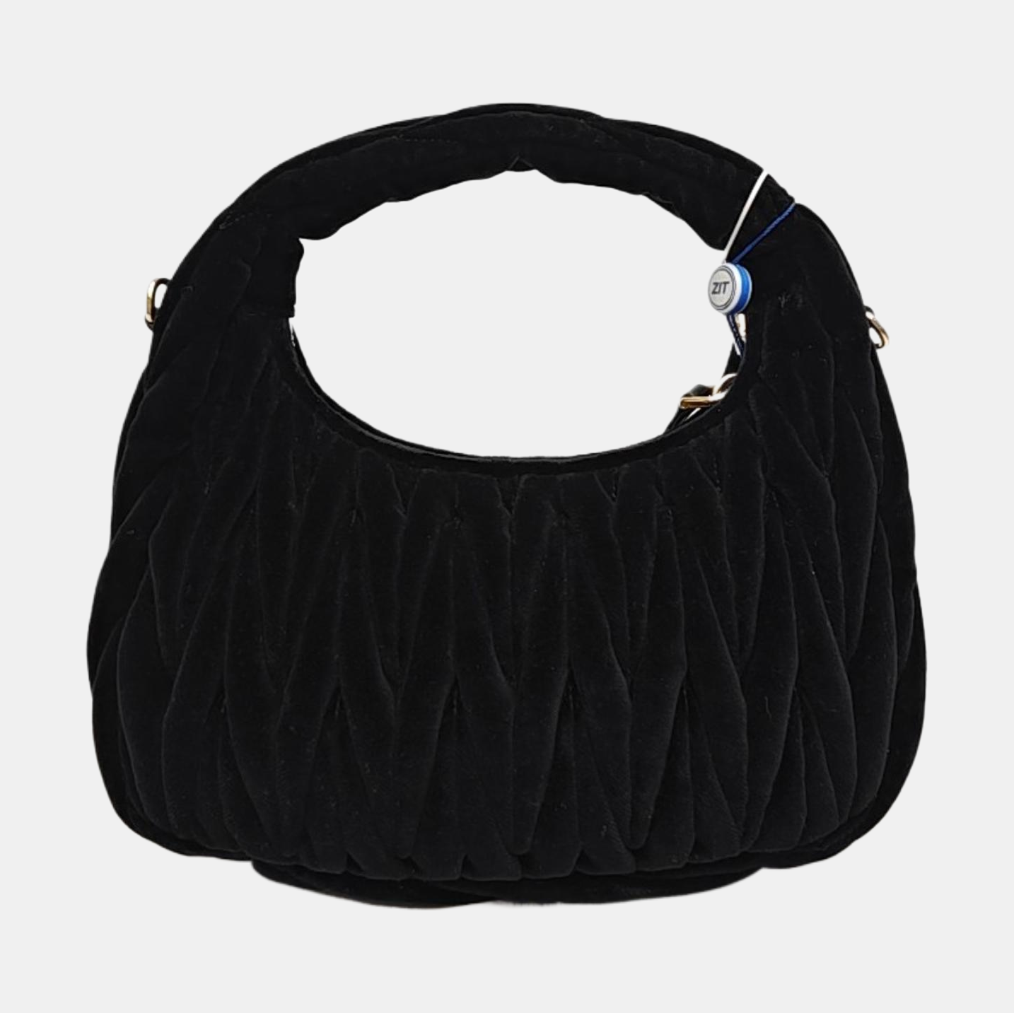 Wander Matelassé Small Quilted Velvet Black