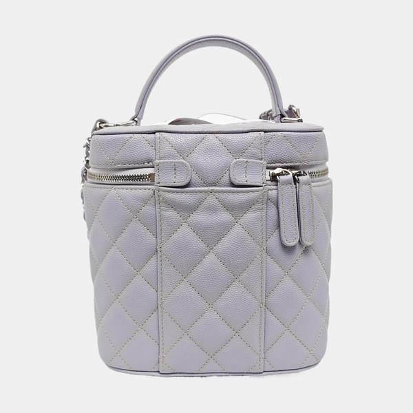 TRENDY CC Quilted Grained Calfskin Purple