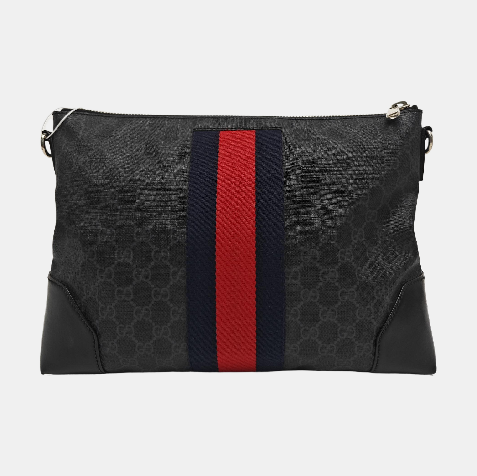 GG Supreme Monogram Coated Canvas Gray