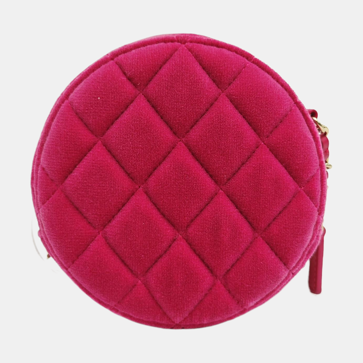 ROUND Quilted Velvet Red