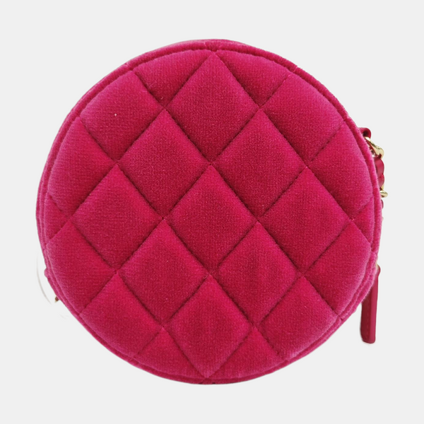 ROUND Quilted Velvet Red