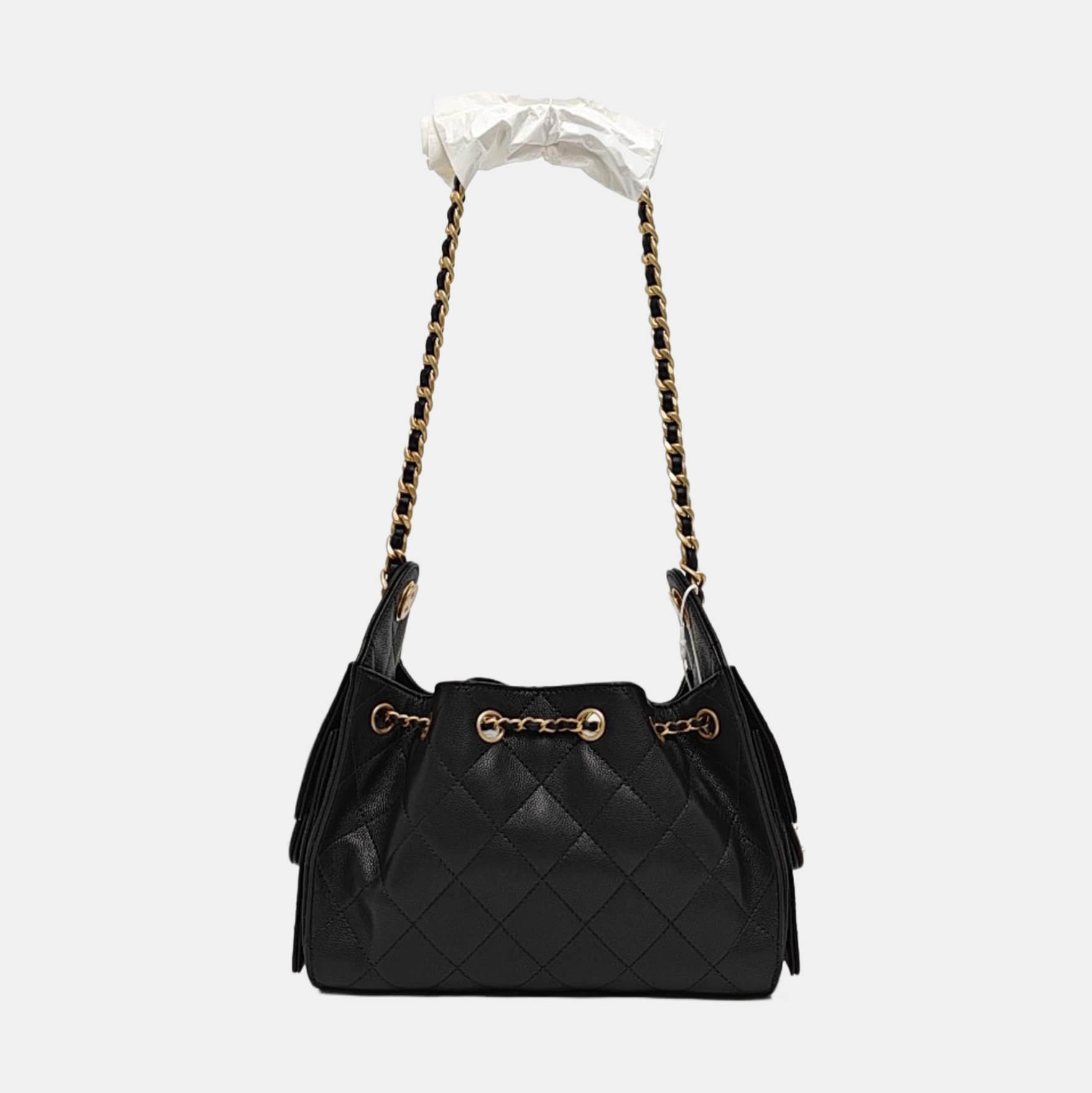 CHANEL 25 Mini Quilted Grained Calfskin Black