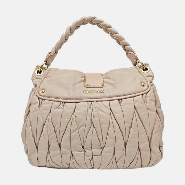 Miu Coffer Quilted Lambskin Pink