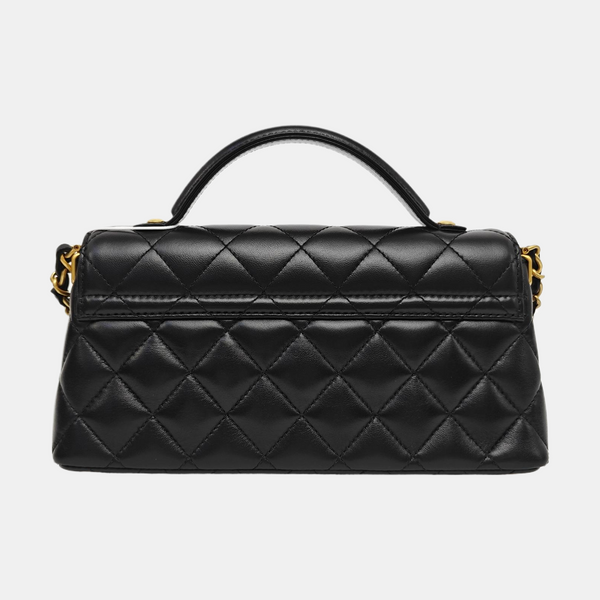 Quilted Lambskin Shoulder Bag Black