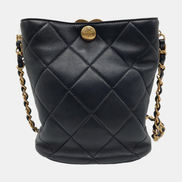COCO LOVE Quilted Lambskin Black