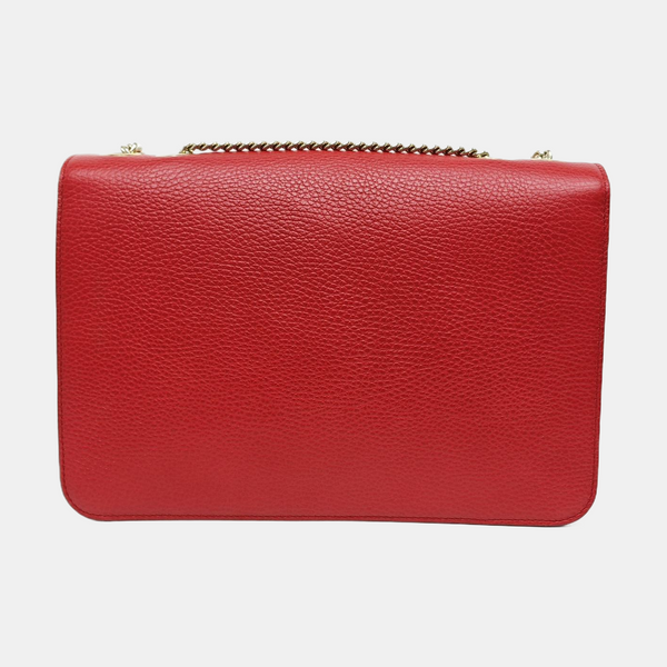 Interlocking G Large Calfskin Red